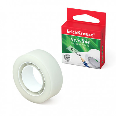 Клейкая лента ErichKrause® Invisible, 18ммх20м (в коробке по 1 шт.)