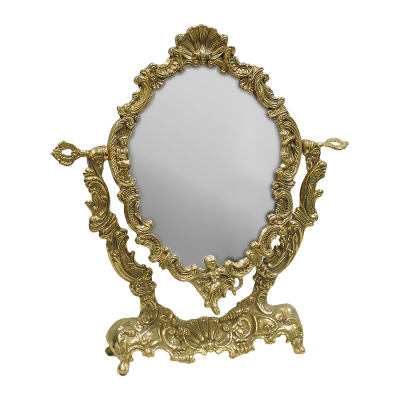Зеркало Ракушка настольное, латунь, размер 33x29x6.5 см, Италия