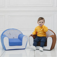 Раскладное бескаркасное (мягкое) детское кресло серии "Дрими", цвет лазурь