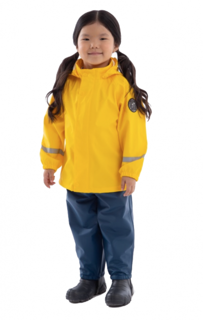 Водонепроницаемый комплект верхней одежды для девочки, цвет желтый/голубой, B...
