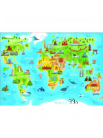 Пазл  для детей "Достопримечательности. Карта мира", 150 деталей