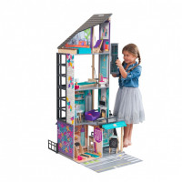 Деревянный кукольный домик "Бьянка", с мебелью 26 предметов в наборе, свет, звук, для кукол 30 см