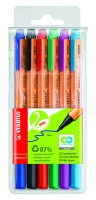 Набор капиллярных ручек Stabilo Greenpoint, 6 шт в упаковке.: синий, черный, красный, зеленый, сиреневый, бирюзовый, 0,8 мм блистер