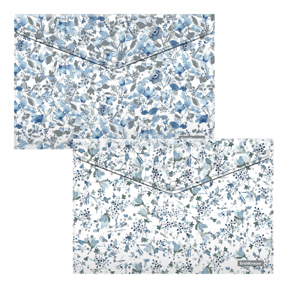 Набор из 4 папок-конвертов на кнопке пластиковых ErichKrause® Frozen Beauty, A4, ассорти