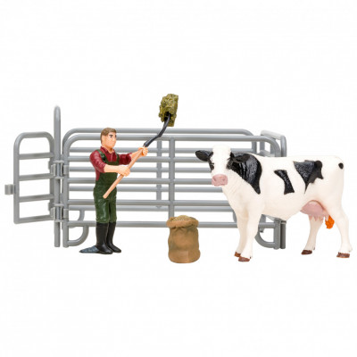 Игрушки фигурки в наборе серии "На ферме",  6 предметов (фермер, ко...