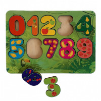 Обучающая игрушка деревянные вкладыши Цифры Фрукты