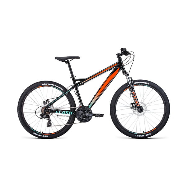 Горный велосипед 26" Forward Flash 26 2.0 D черный/оранжевый 2022 г 15" RBK22FW26666