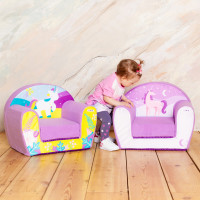 Раскладное бескаркасное (мягкое) детское кресло серии "Дрими", цвет Орхидея