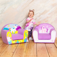 Раскладное бескаркасное (мягкое) детское кресло серии "Дрими", цвет Орхидея