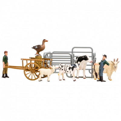 Игрушки фигурки в наборе серии "На ферме", 10 предметов (2 фермера,...