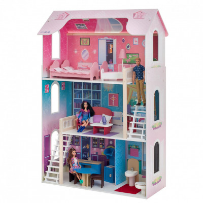 Деревянный кукольный домик "Вдохновение", с мебелью 16 предметов в ...