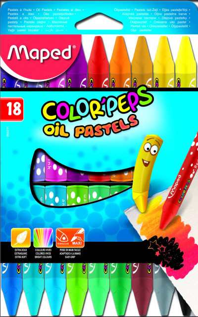 COLOR'PEPS Масляные мелки, картонная коробка, 18 цветов