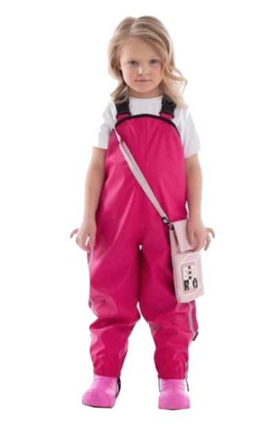 Детский непромокаемый полукомбинезон для девочки, цвет малиновый, Björka