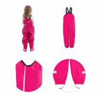 Детский непромокаемый полукомбинезон для девочки, цвет малиновый, Björka