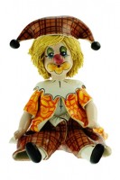 Весёлый-коричневый клоун с цветами, 16 см фарфор, Zampiva, Италия