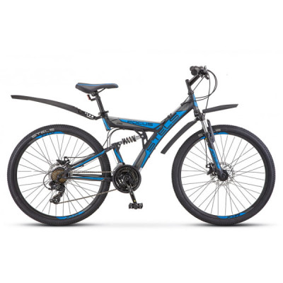 Велосипед гибрид Stels Focus 26" MD 21 sp V010 чёрный/синий (LU088523)