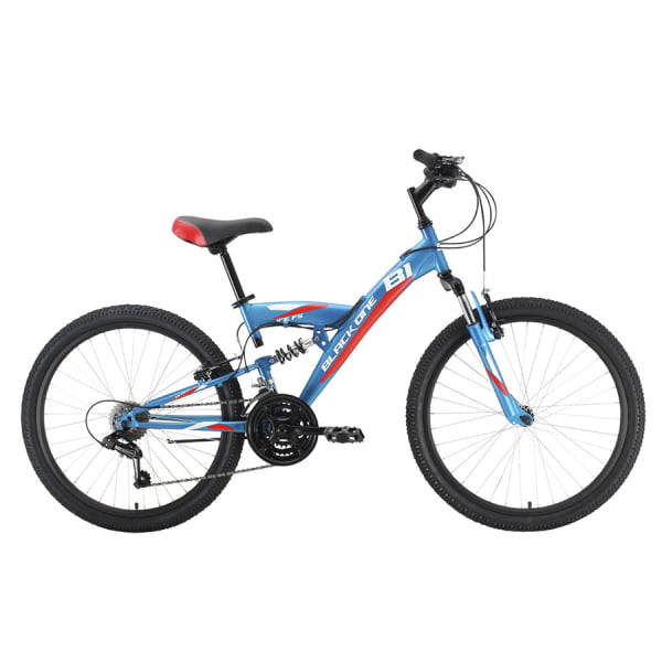 Горный велосипед Black One Ice FS 24 голубой/белый/красный 2021-2022xXS(14.5