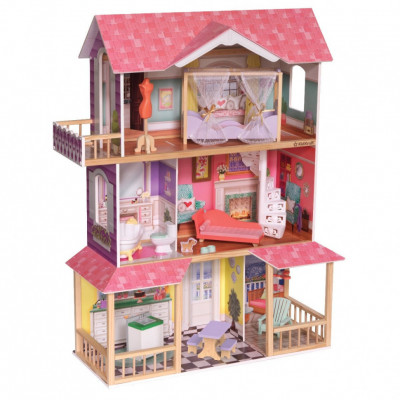 Деревянный кукольный домик "Вивиана", с мебелью 13 предметов в набо...
