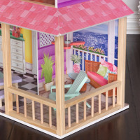Деревянный кукольный домик "Вивиана", с мебелью 13 предметов в наборе, для кукол 30 см
