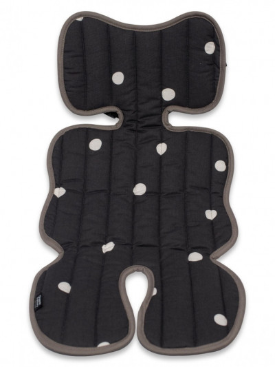 Комплект аксессуаров в коляску (матрасик+подушка) Горошек, черный