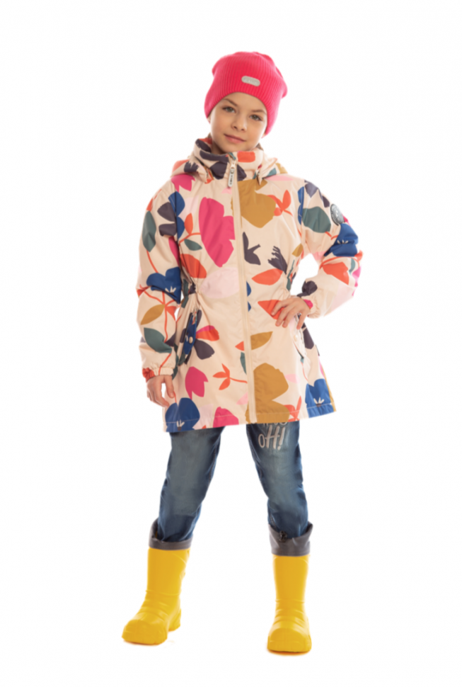 Куртка детская демисезонная для девочки, принт растительный,  Björka