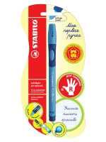 Ручка шариковая Stabilo Leftright для правшей, F, голубой корпус, цвет чернил: синий, блистер