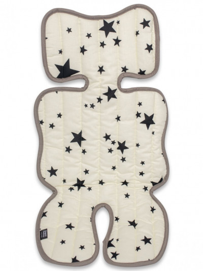 Комплект аксессуаров в коляску (матрасик+подушка) Звездочки, молочный