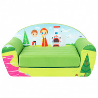 Раскладной бескаркасный (мягкий) детский диван серии "Сказки", Гуси-лебеди