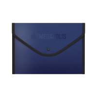 Папка-конверт на кнопке пластиковая ErichKrause® MEGAPOLIS, обшитая, непрозрачная, A4+, ассорти (в пакете по 4 шт.)