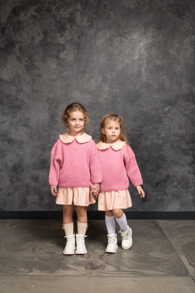 Свитер детский в стиле оверсайз NÖLEBIRD, цвет розовый