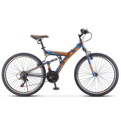 Велосипед гибрид Stels Focus 26" V 18 sp V030 темно-синий/оранжевый (LU0...