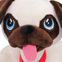 Интерактивная мягкая игрушка собачка на поводке Мопс