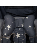 Комплект аксессуаров в коляску (матрасик+подушка) Звездочки, светло-серый