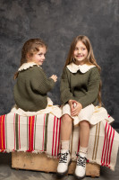 Детский свитер в стиле оверсайз NÖLEBIRD, цвет оливковый
