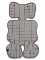 Комплект аксессуаров в коляску (матрасик+подушка) Клетка, светло-серый