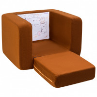 Раскладное бескаркасное (мягкое) детское кресло серии "Дрими", цвет Шоколад, стиль 1