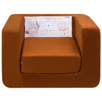 Раскладное бескаркасное (мягкое) детское кресло серии "Дрими", цвет Шоколад, стиль 1
