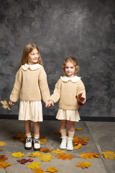 Свитер детский в стиле оверсайз NÖLEBIRD, цвет бежевый