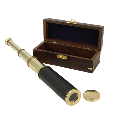Подзорная труба в деревянном футляре, размер 17х7х6 см
