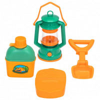 Детская лампа "Набор Туриста" с набором для пикника 3 предмета: фляжка, аптечка, лопатка