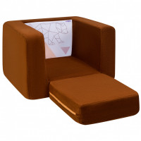 Раскладное бескаркасное (мягкое) детское кресло серии "Дрими", цвет Шоколад, Стиль 2