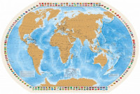 Скретч карта мира со стирающимся слоем "Мир моих путешествий", 90х58 см