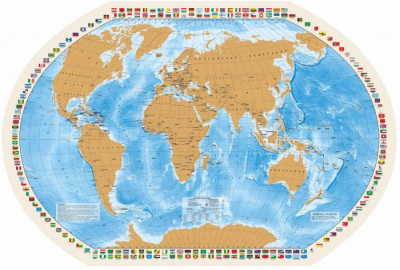 Скретч карта мира со стирающимся слоем "Мир моих путешествий", 90х5...