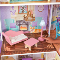 Деревянный кукольный домик "Загородная усадьба", с мебелью 31 предмет в наборе и с гаражом, для кукол 30 см