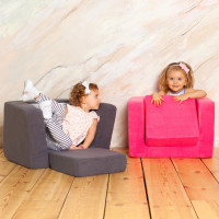 Раскладное бескаркасное (мягкое) детское кресло серии "Дрими", цвет Элис+Дрим