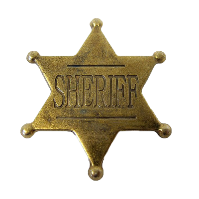 Значок шерифа, размер 4,5х4х0,5 см