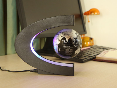 Глобус левитирующий на подставке, серебристый EV-C-3-SLV