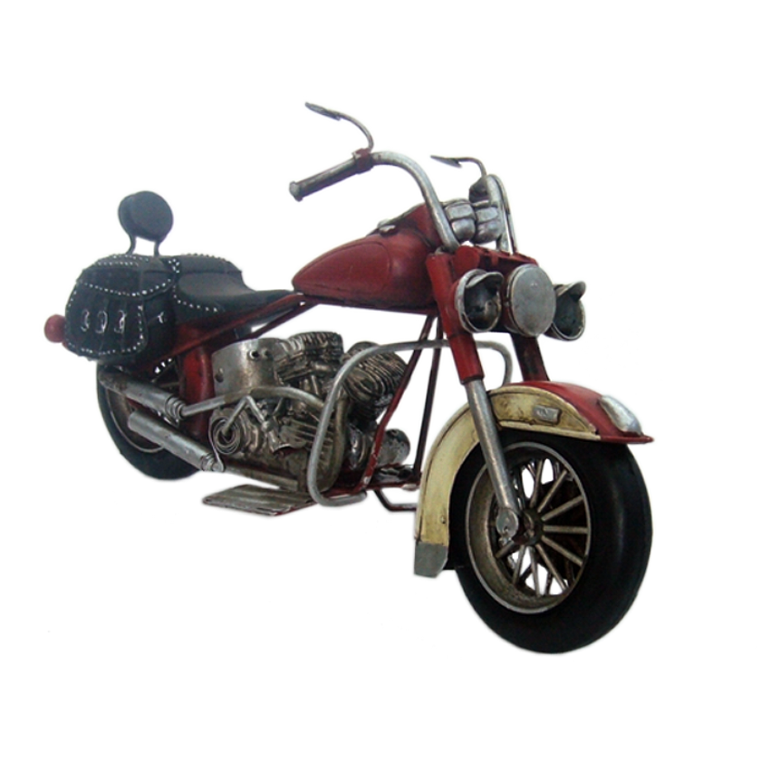 Модель мотоцикла Harley Davidson красный, длина 28 см