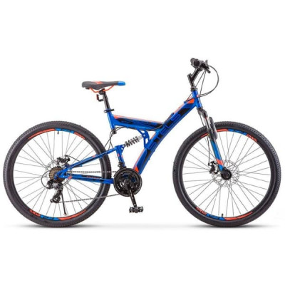 Велосипед гибрид Stels Focus 27,5" MD 21 sp V010 синий/неоновый-красный ...