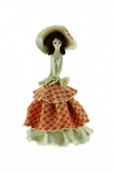 Дама в красном, 11 cм, фарфор, Zampiva, Италия